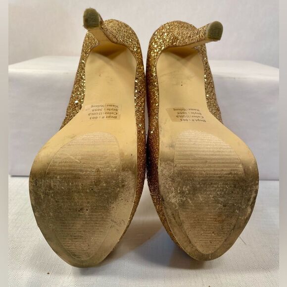 Gold Glitter Platform High Heels Size 7 EUC - Picture 6 of 6